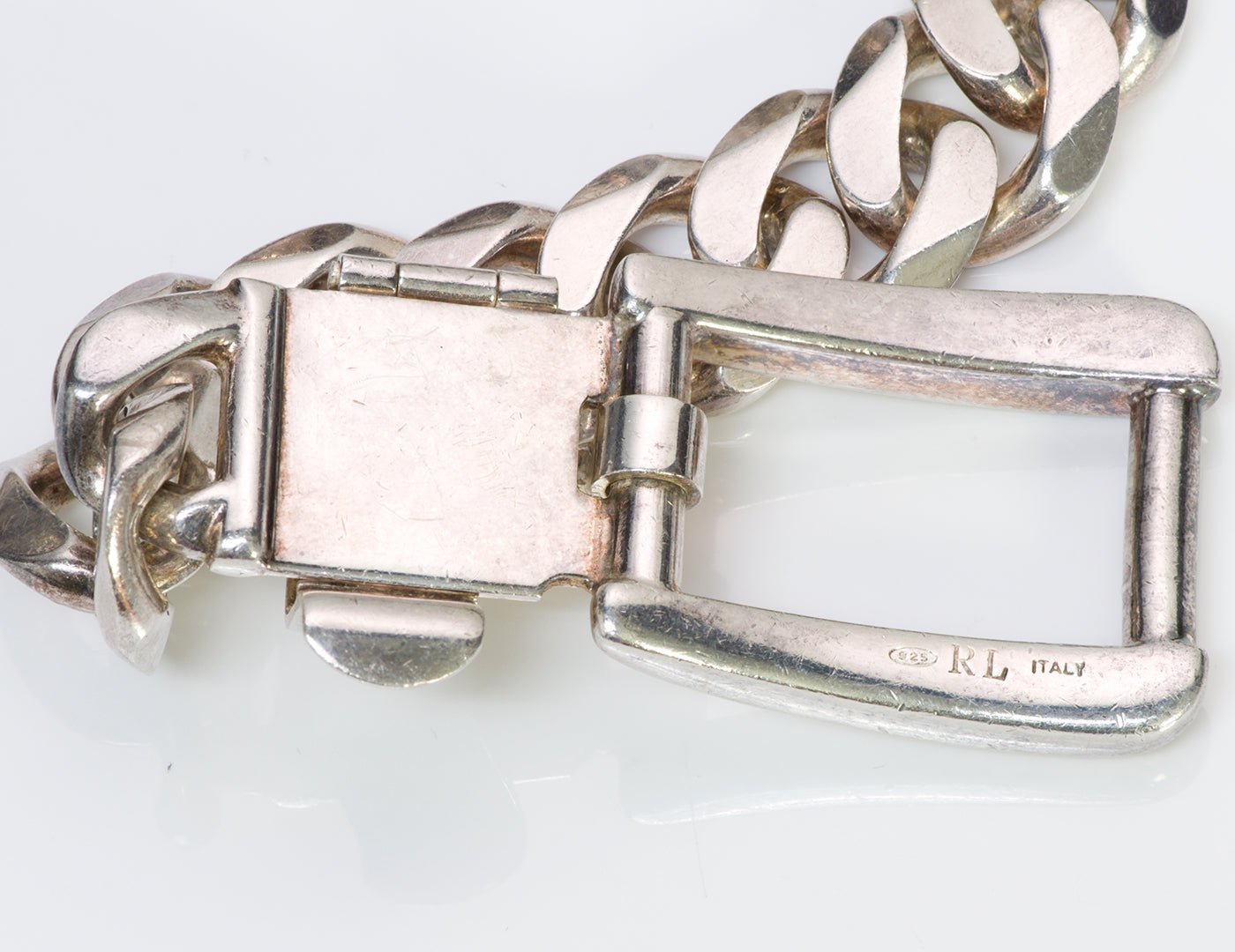 Ralph Lauren Sterling Silver Chain Buckle Belt