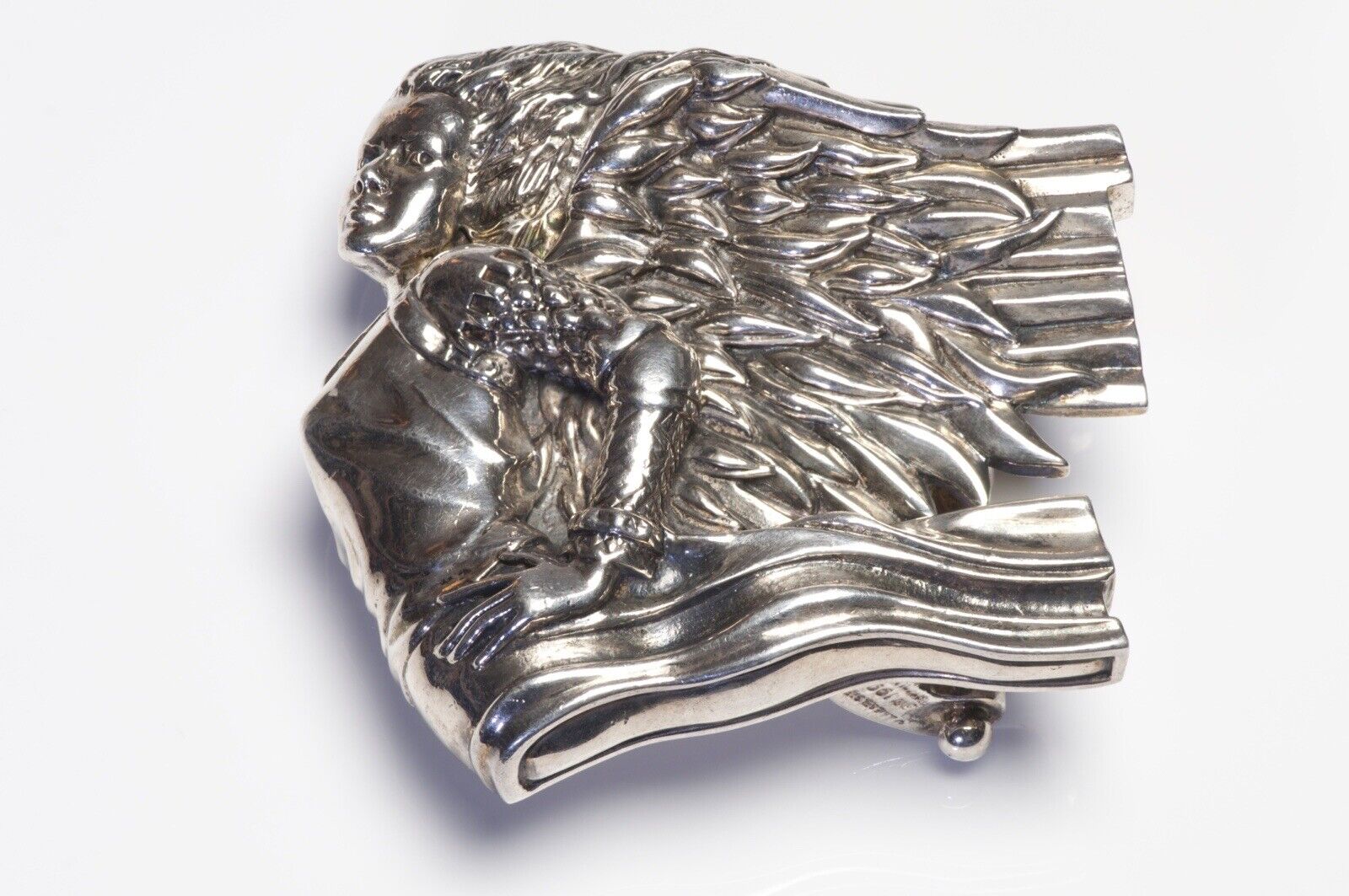 Rare 1995 Barry Kieselstein Cord Sterling Silver Angel Belt Buckle