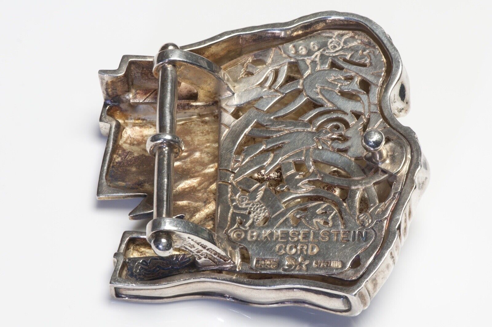 Rare 1995 Barry Kieselstein Cord Sterling Silver Angel Belt Buckle