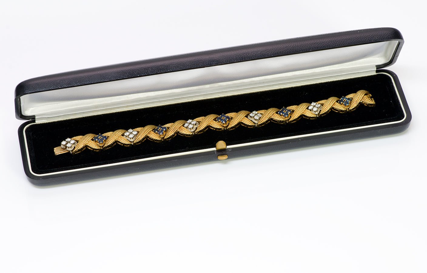 Raymond Yard Diamond Sapphire 18K Gold Bracelet