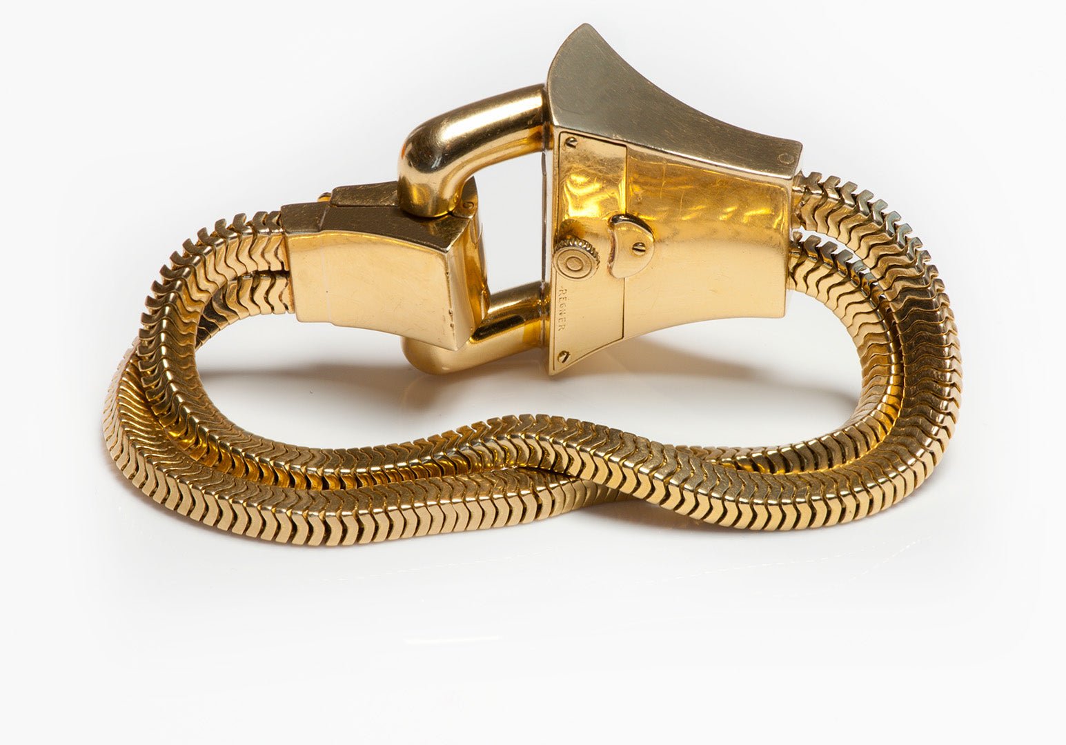 Regner Paris 18K Gold Sapphire Retro Bracelet Watch