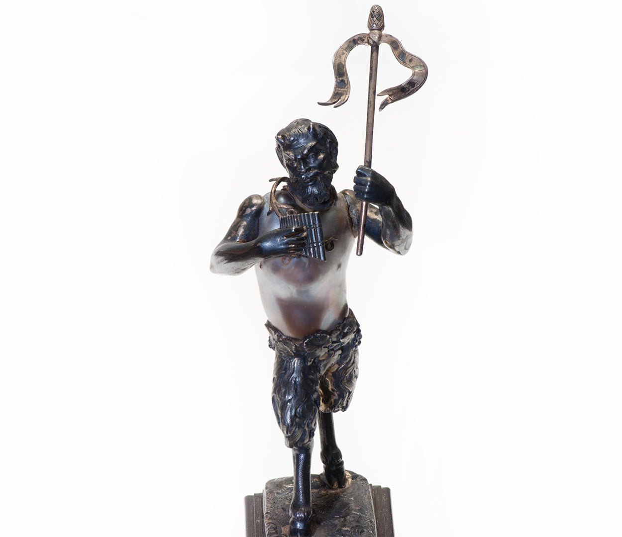 Renaissance Revival Silver Pearl Mythological Faun