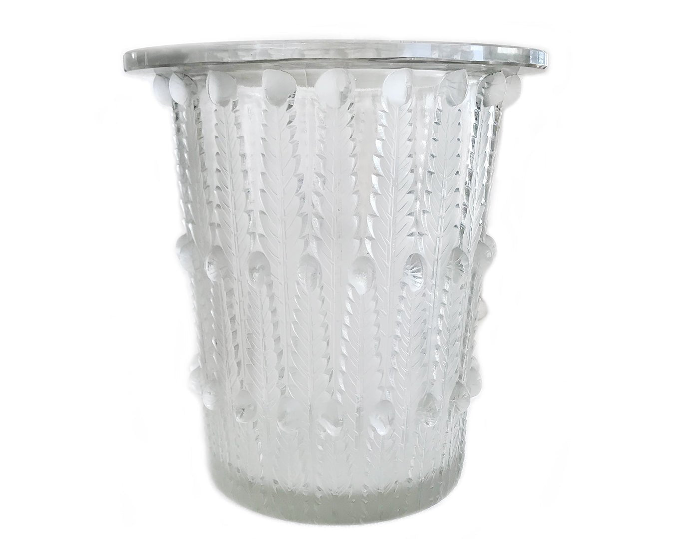 Rene Lalique Fougeres Crystal Ice Bucket