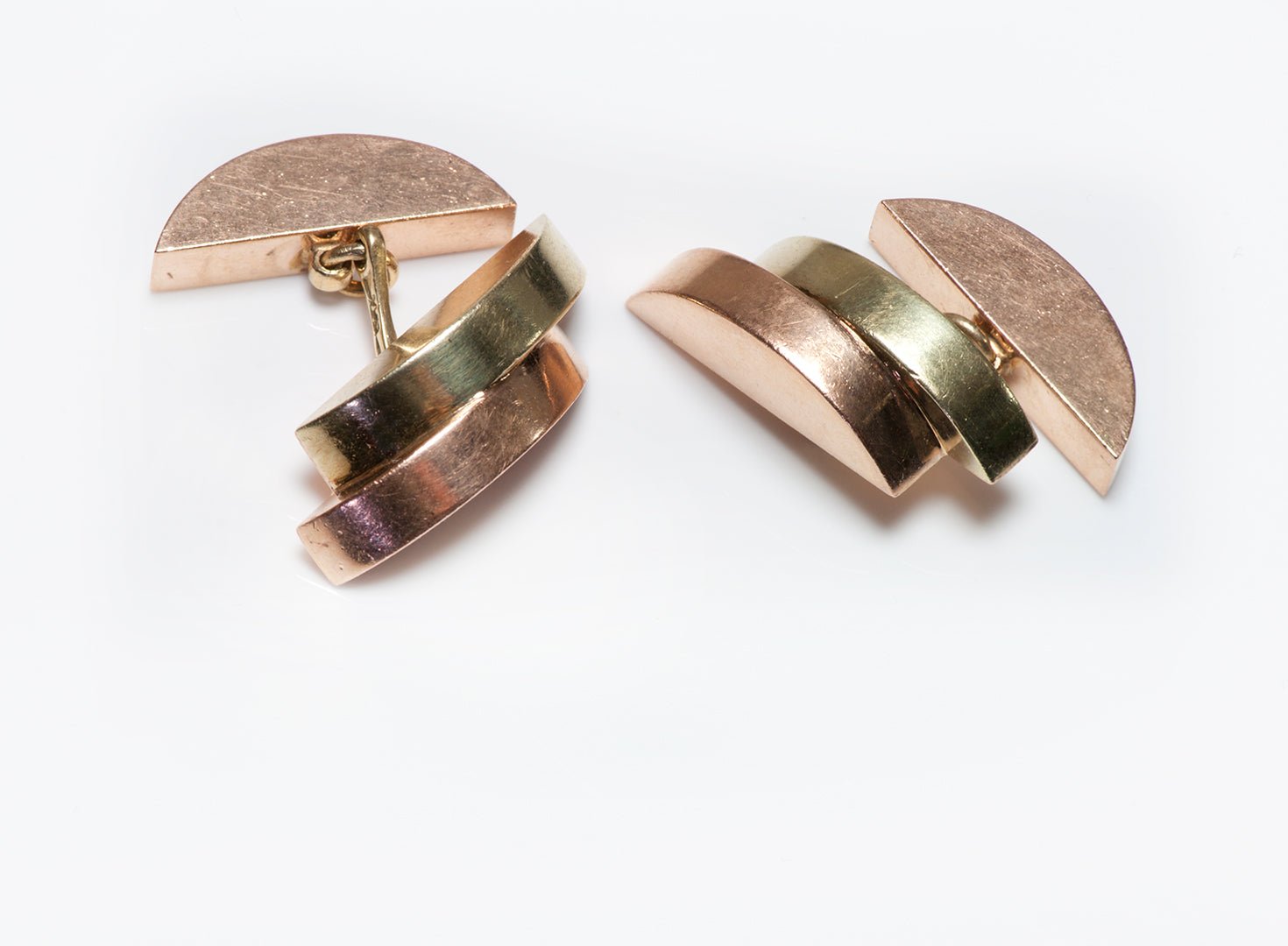 Retro Yellow Gold Cufflinks