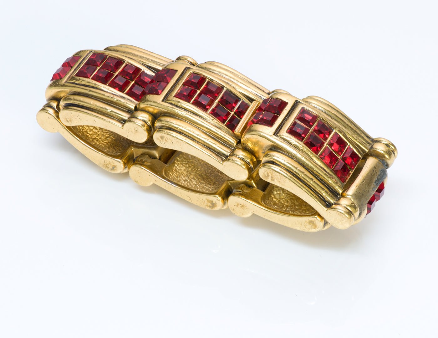 Robert Goossens Paris Red Crystal Chunky Bracelet