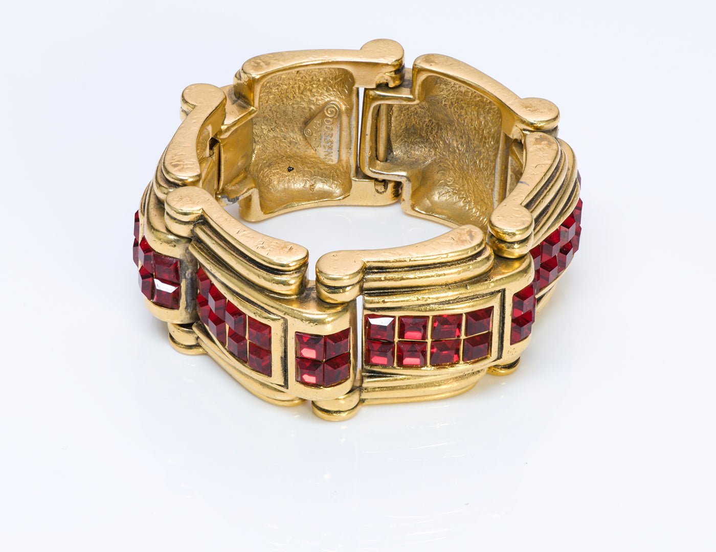 Robert Goossens Paris Red Crystal Chunky Bracelet