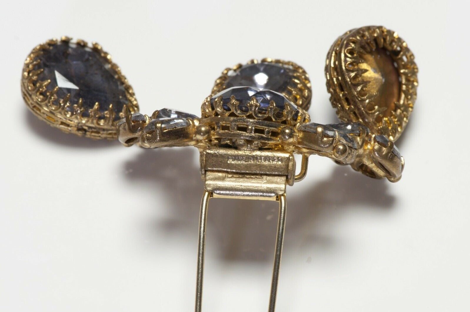 Roger Jean-Pierre Paris 1950’s Depose Purple Blue Crystal Brooch