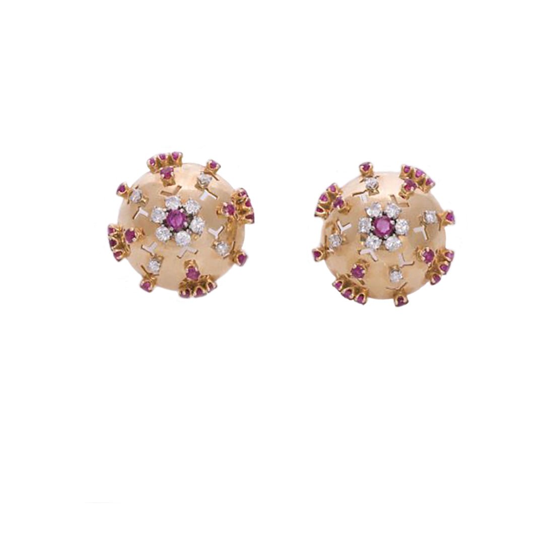 Ruby Diamond Earrings