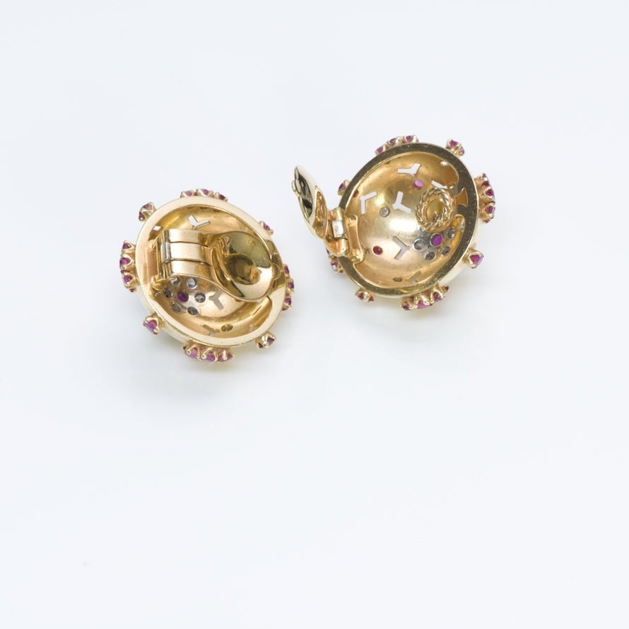 Ruby Diamond Earrings