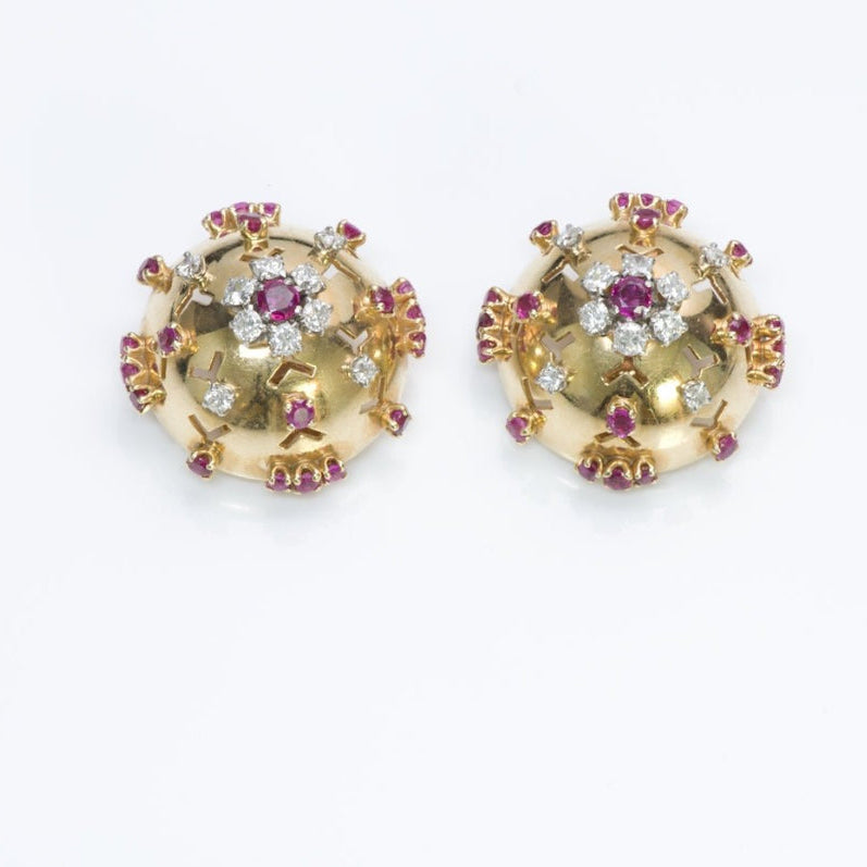 Ruby Diamond Earrings