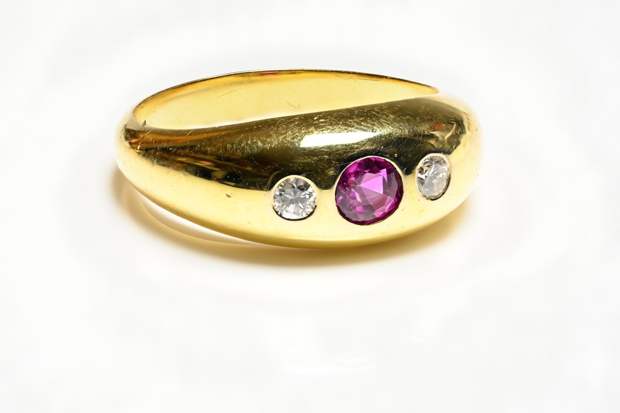 Ruby Diamond Gold Gypsy Ring