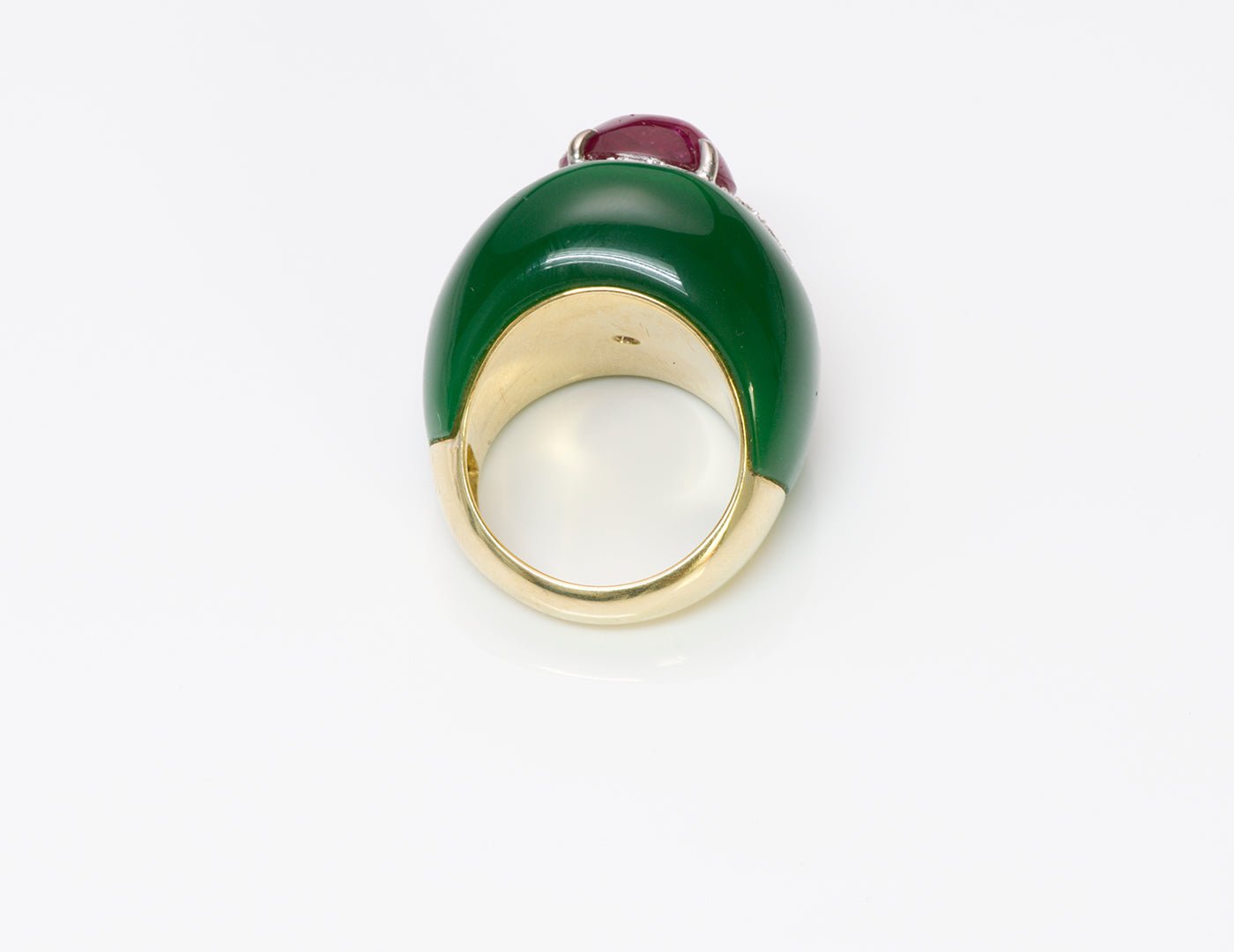 Ruby Diamond Onyx 18K Gold Ring