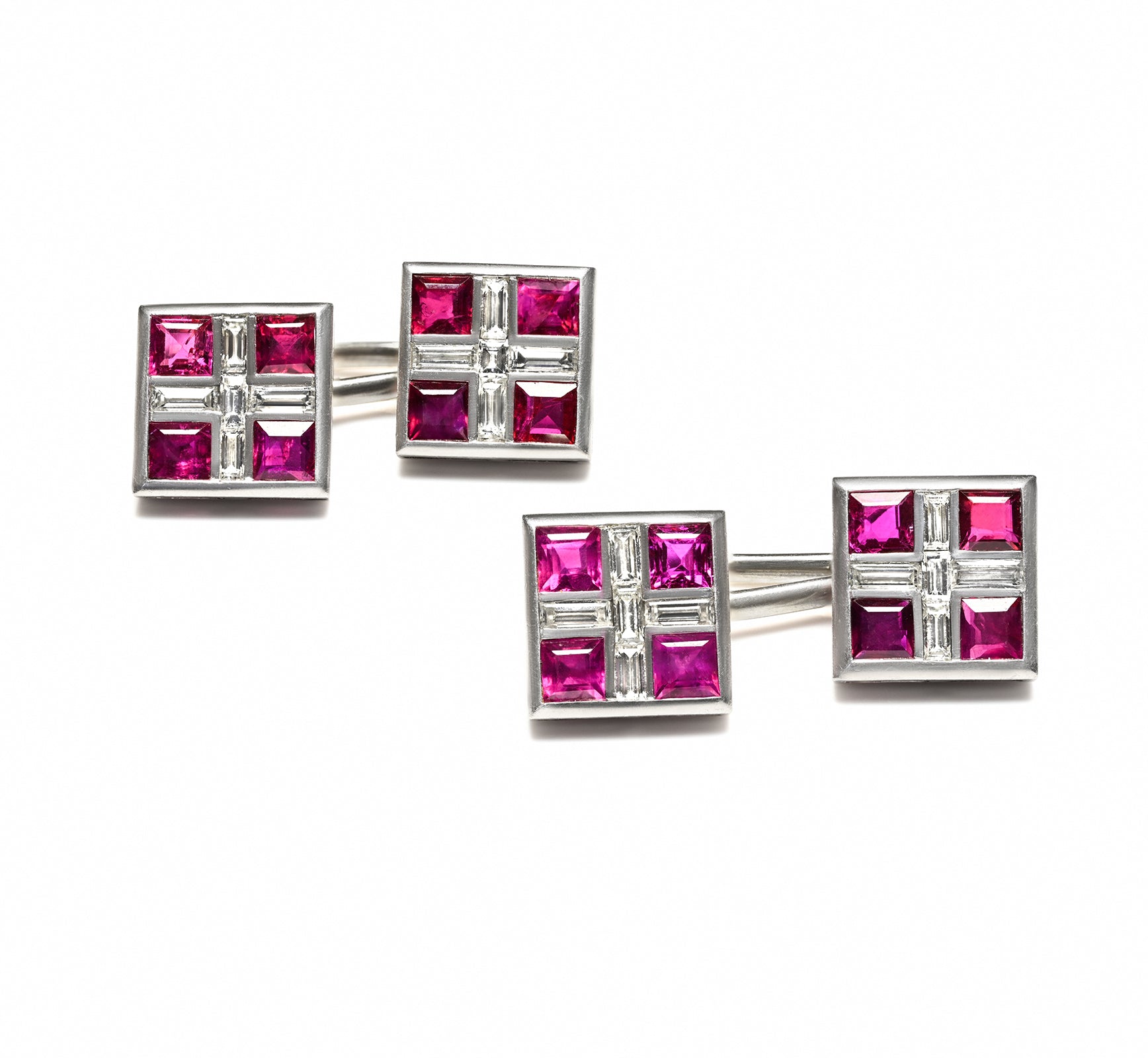 Ruby Diamond Platinum Cufflinks