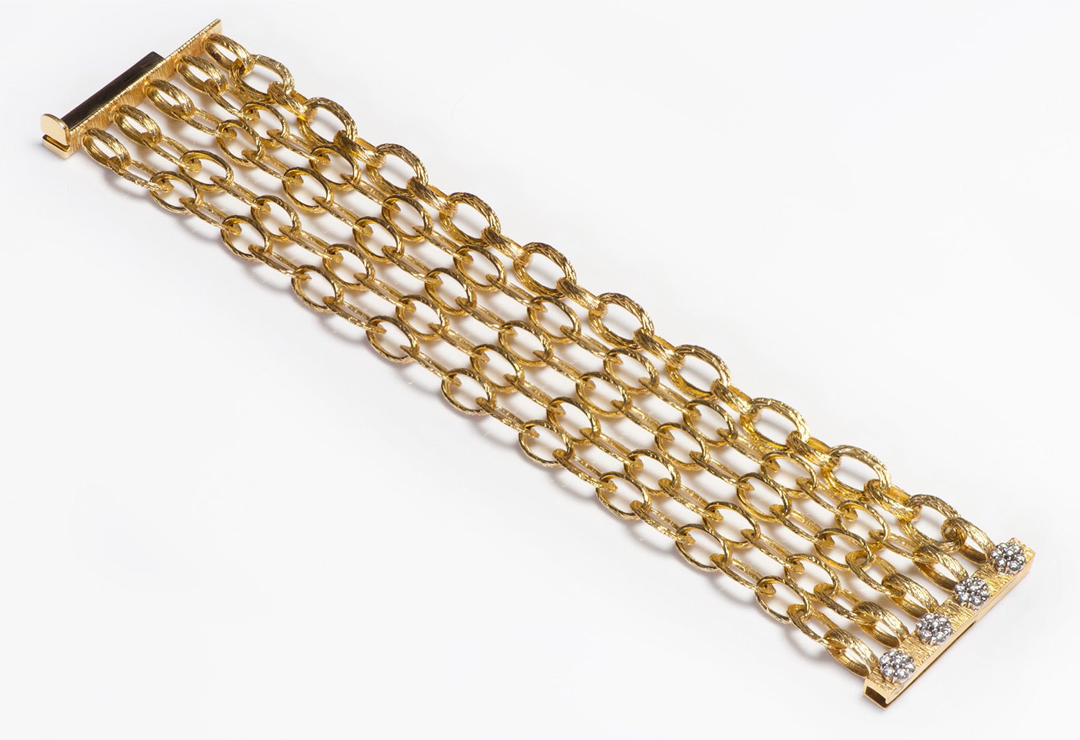 Rudolf Friedmann 18K Yellow Gold Diamond Multi Strand Chain Bracelet