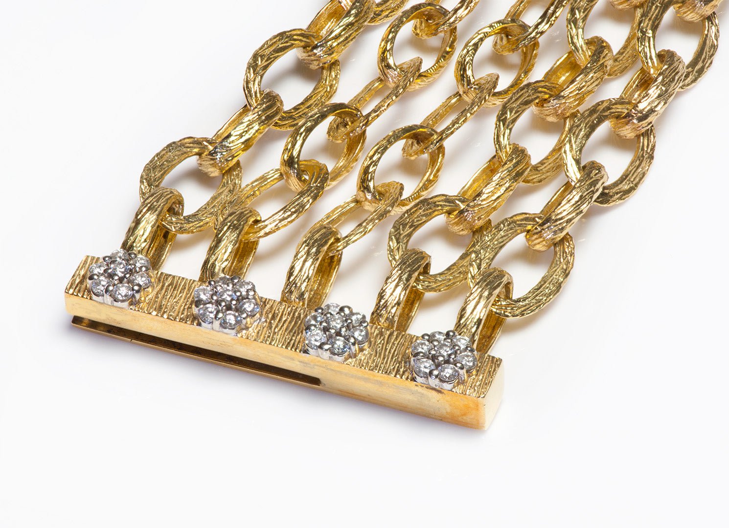 Rudolf Friedmann 18K Yellow Gold Diamond Multi Strand Chain Bracelet