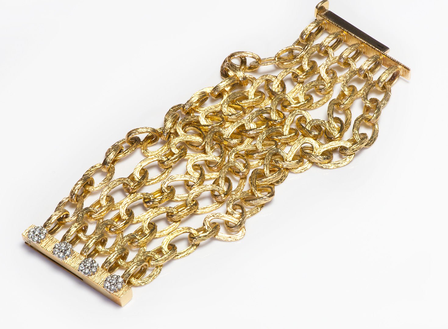 Rudolf Friedmann 18K Yellow Gold Diamond Multi Strand Chain Bracelet