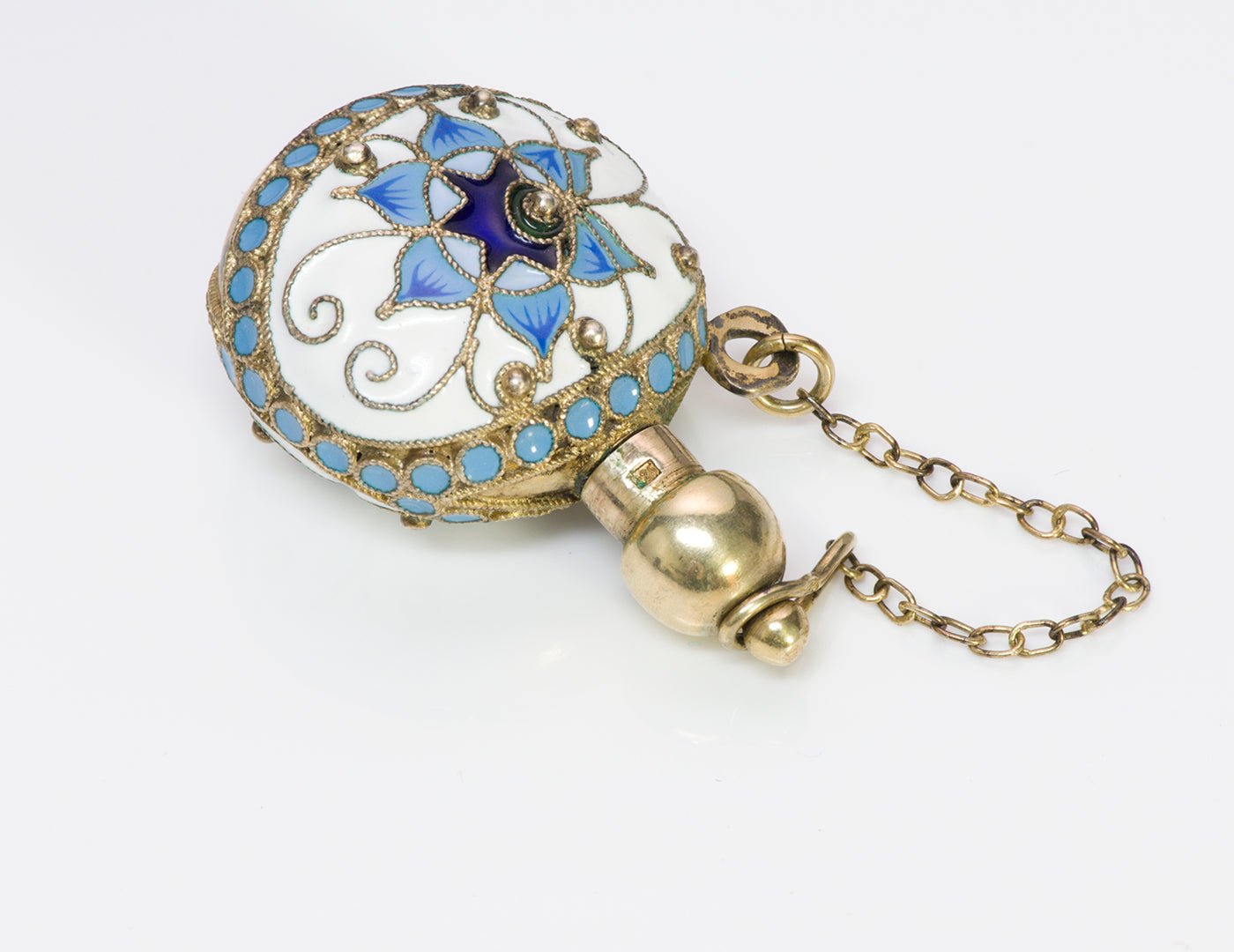 Russian Enamel Silver Perfume Bottle