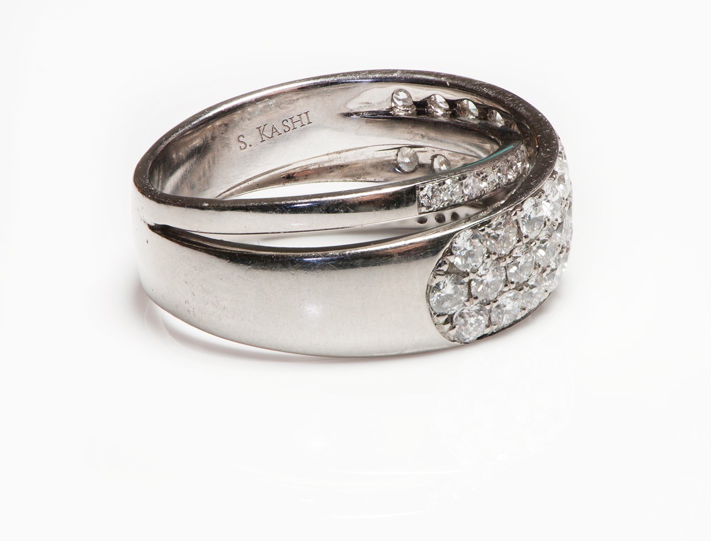 S Kashi Pave Diamond Wedding Band