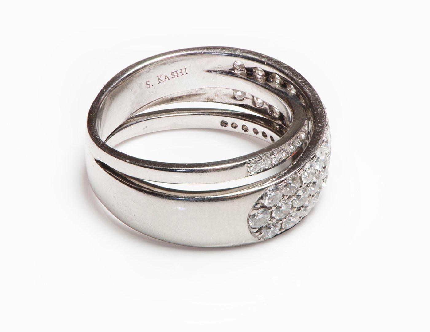 S Kashi Pave Diamond Wedding Band
