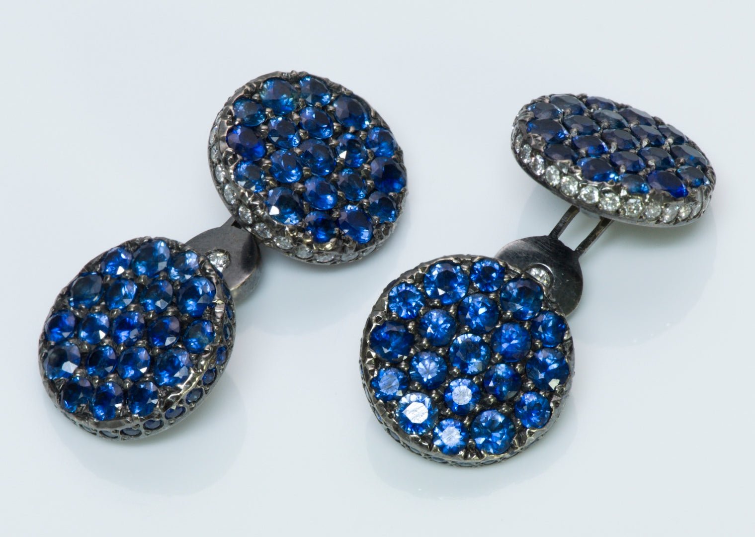 Sapphire Diamond 18K Gold Cufflinks
