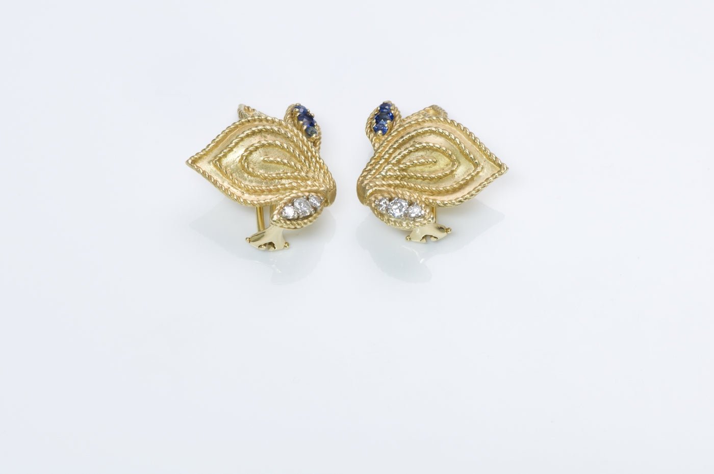 Sapphire Diamond Gold Earrings