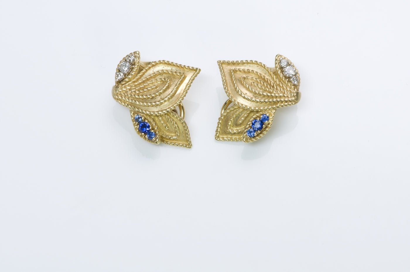 Sapphire Diamond Gold Earrings