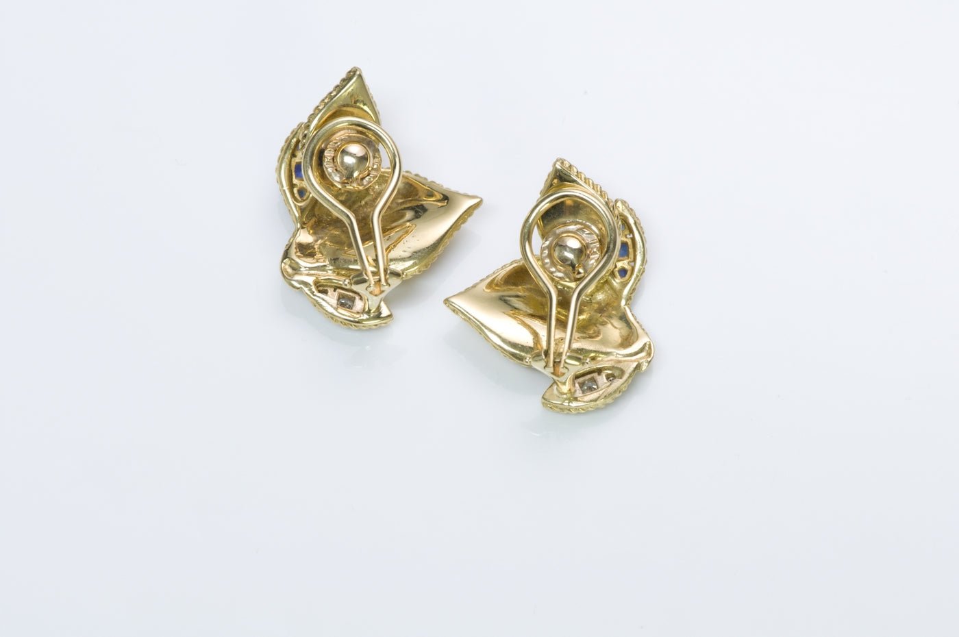 Sapphire Diamond Gold Earrings