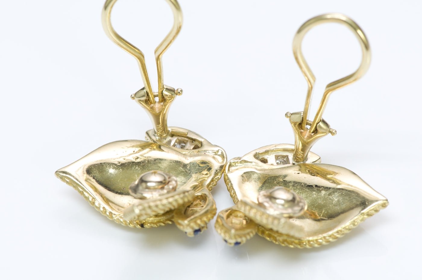 Sapphire Diamond Gold Earrings