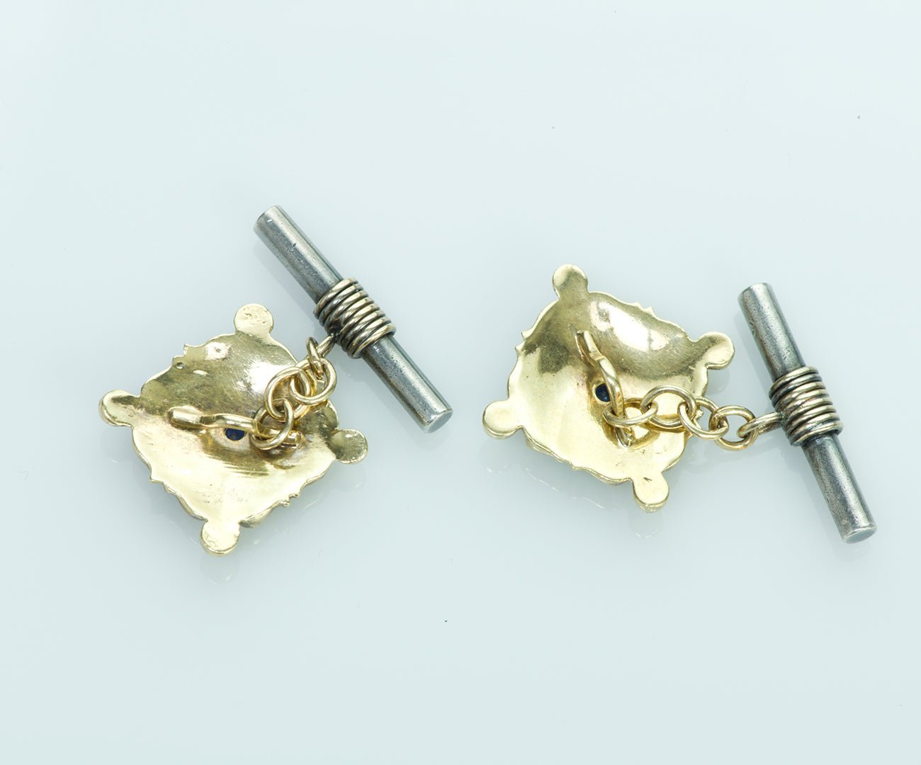 Sapphire Gold & Silver Vintage Cufflinks