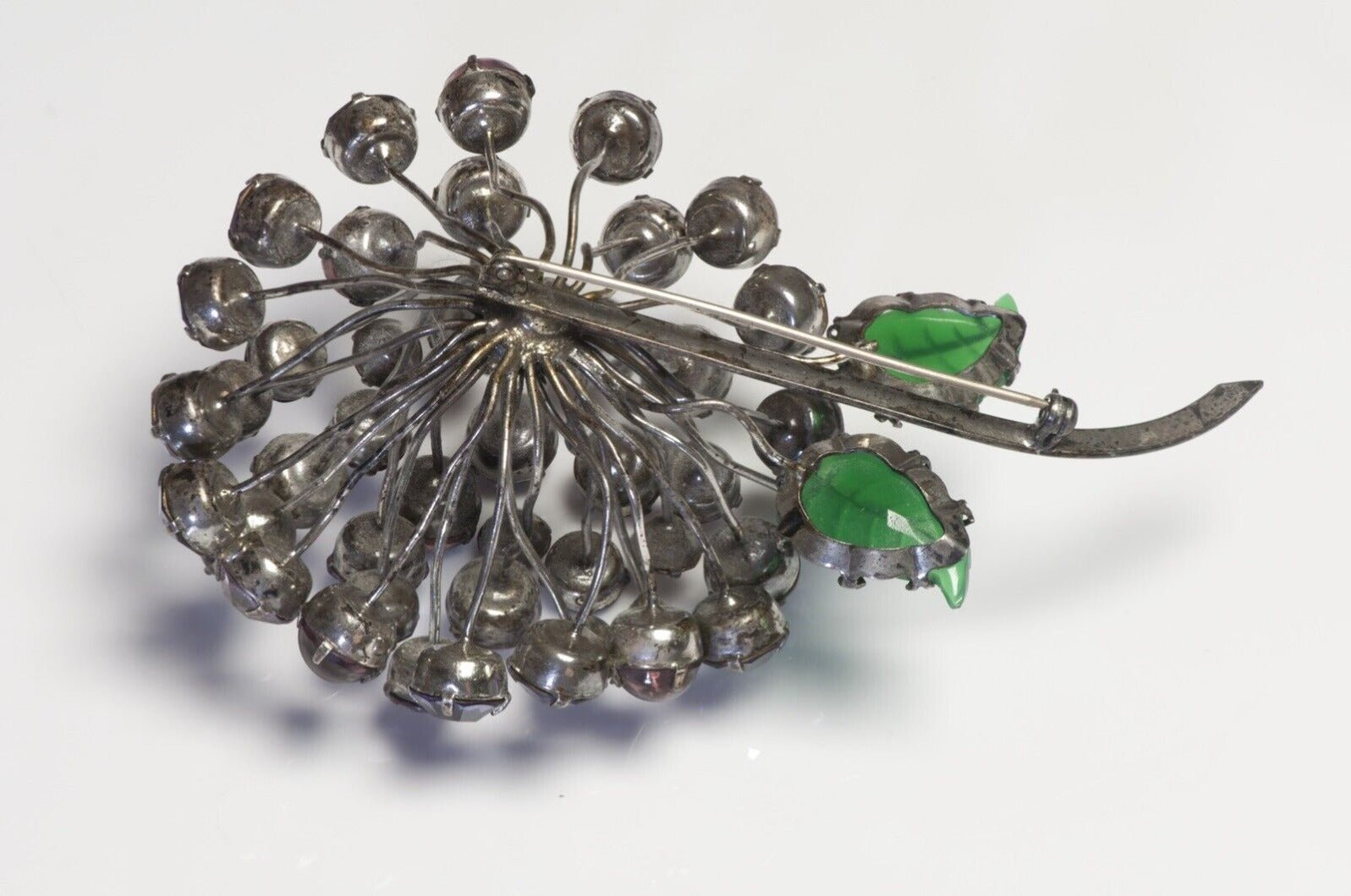 SCHREINER NY 1950’s Purple Crystal Flower Brooch