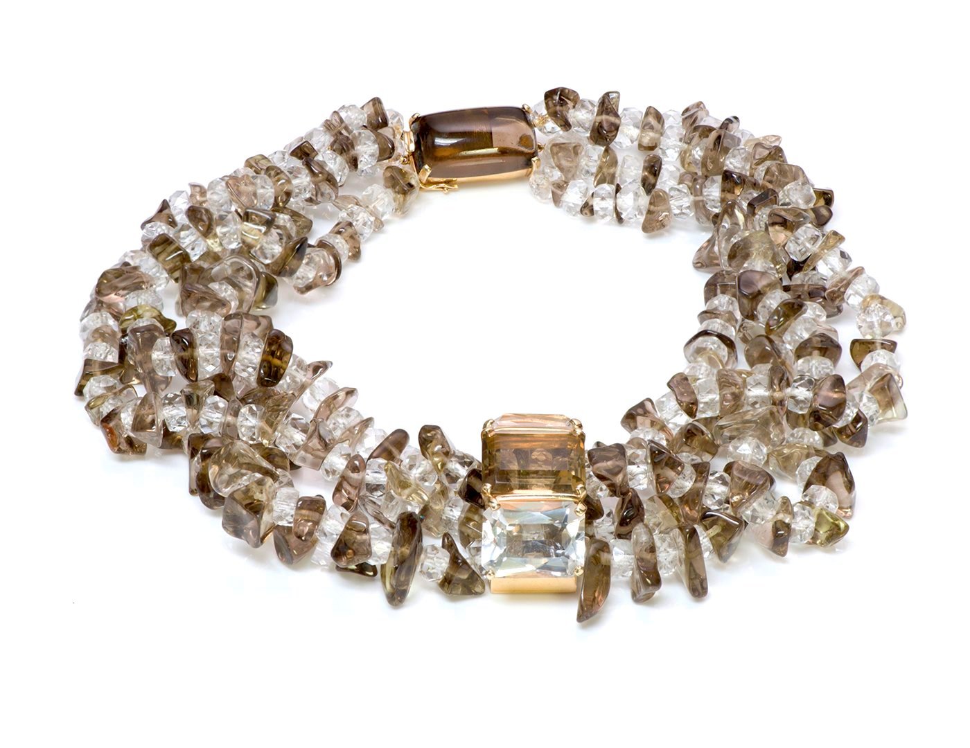 Seaman Schepps Citrine Bead Gold Necklace