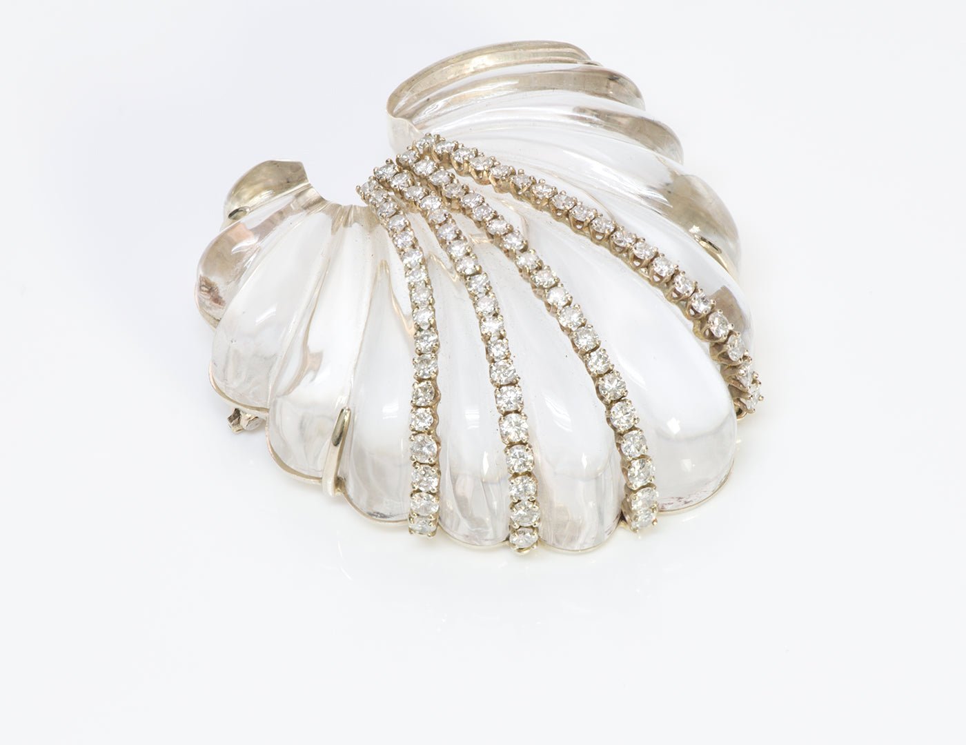 Seaman Schepps Seashell Crystal Diamond Brooch