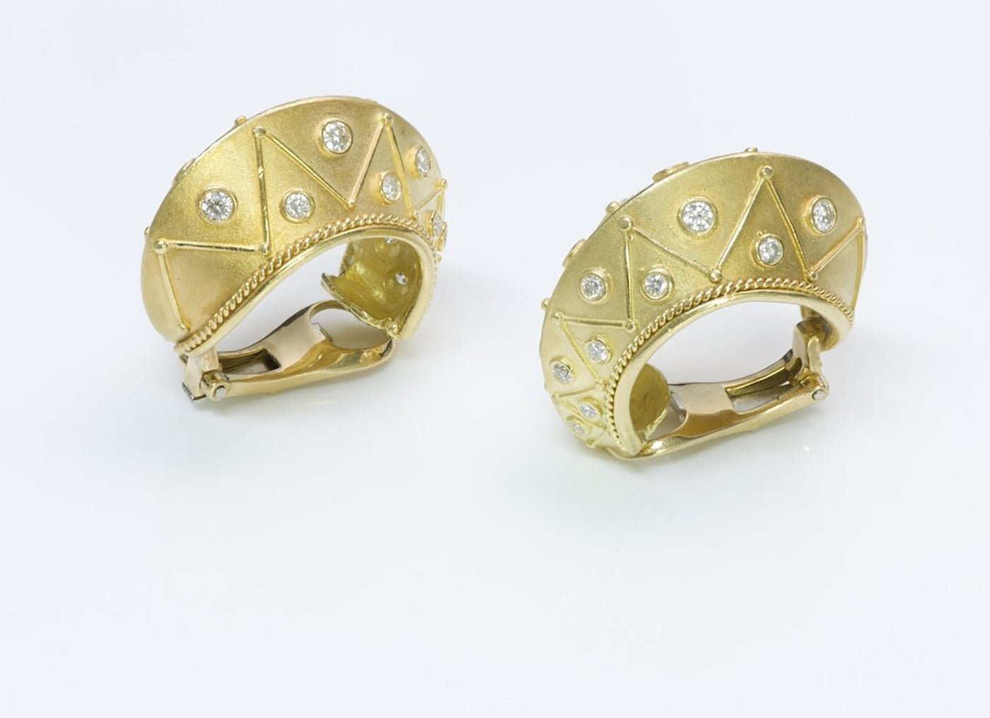 Seidengang Byzantine Diamond Gold Earrings