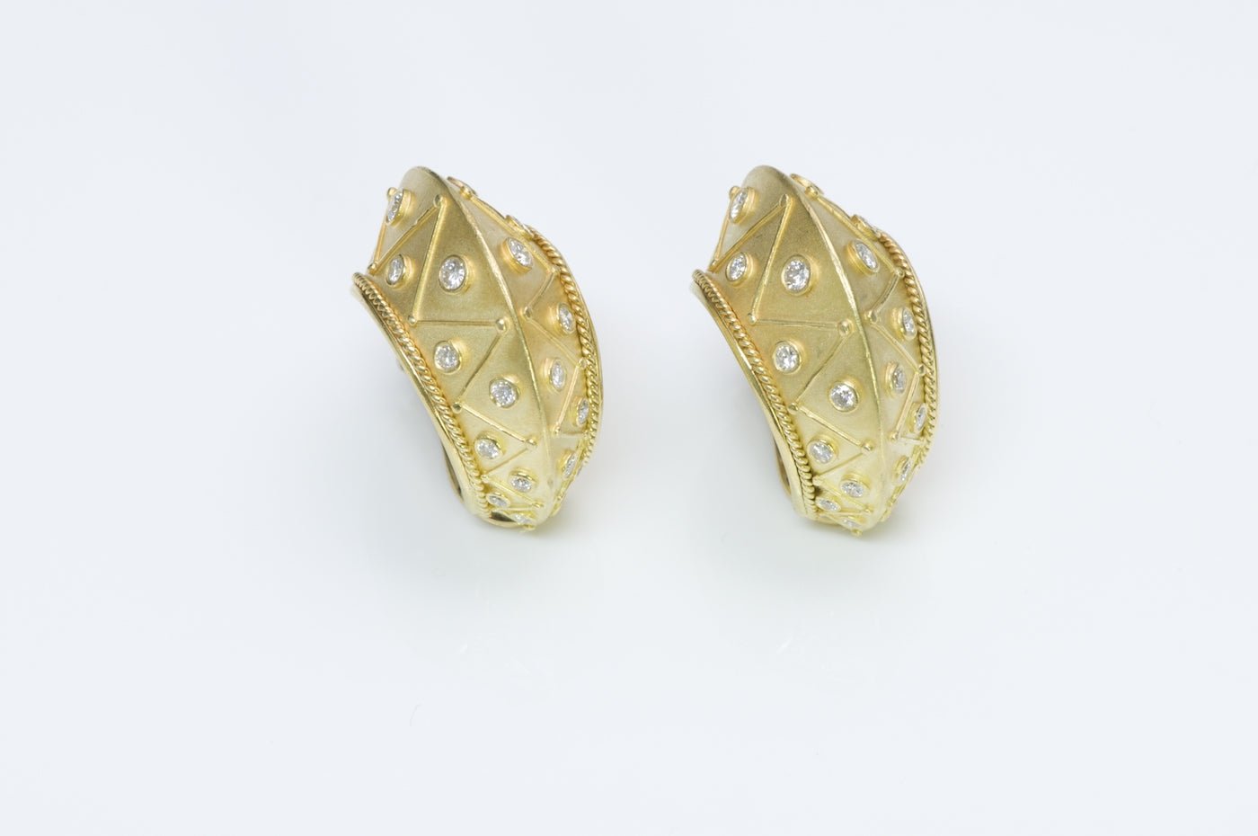 Seidengang Byzantine Diamond Gold Earrings