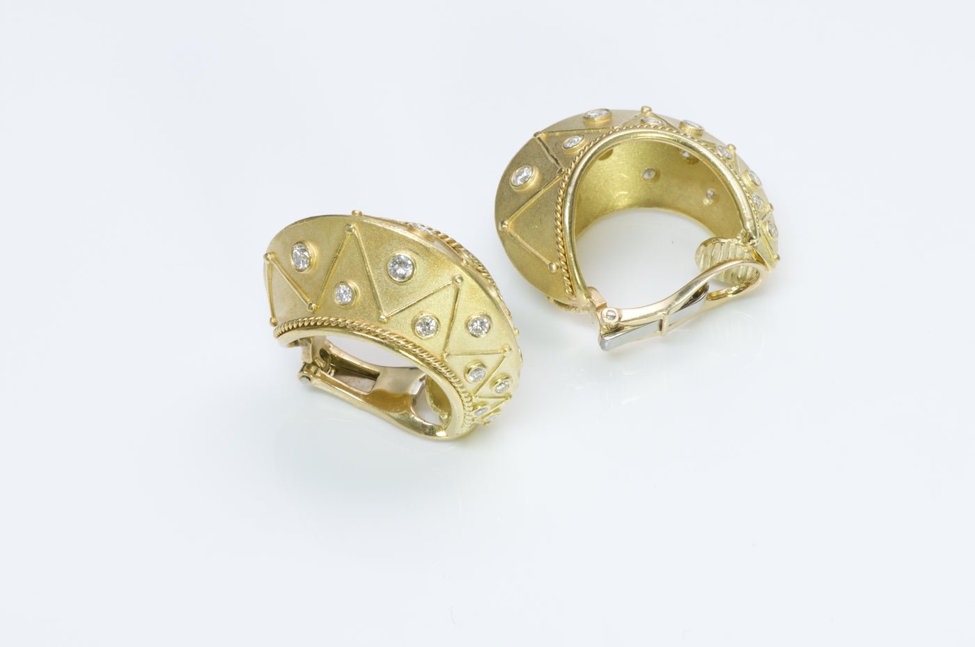 Seidengang Byzantine Diamond Gold Earrings
