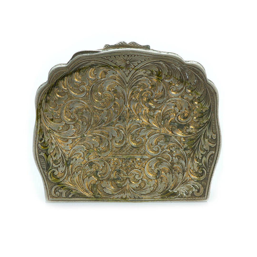 Silver Enamel Compact