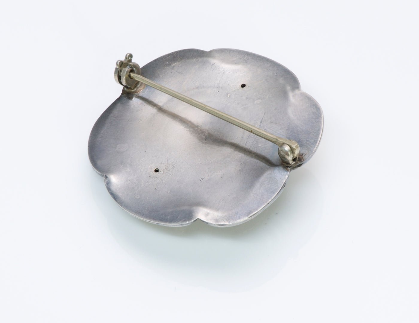 Silver Labradorite Flower Brooch