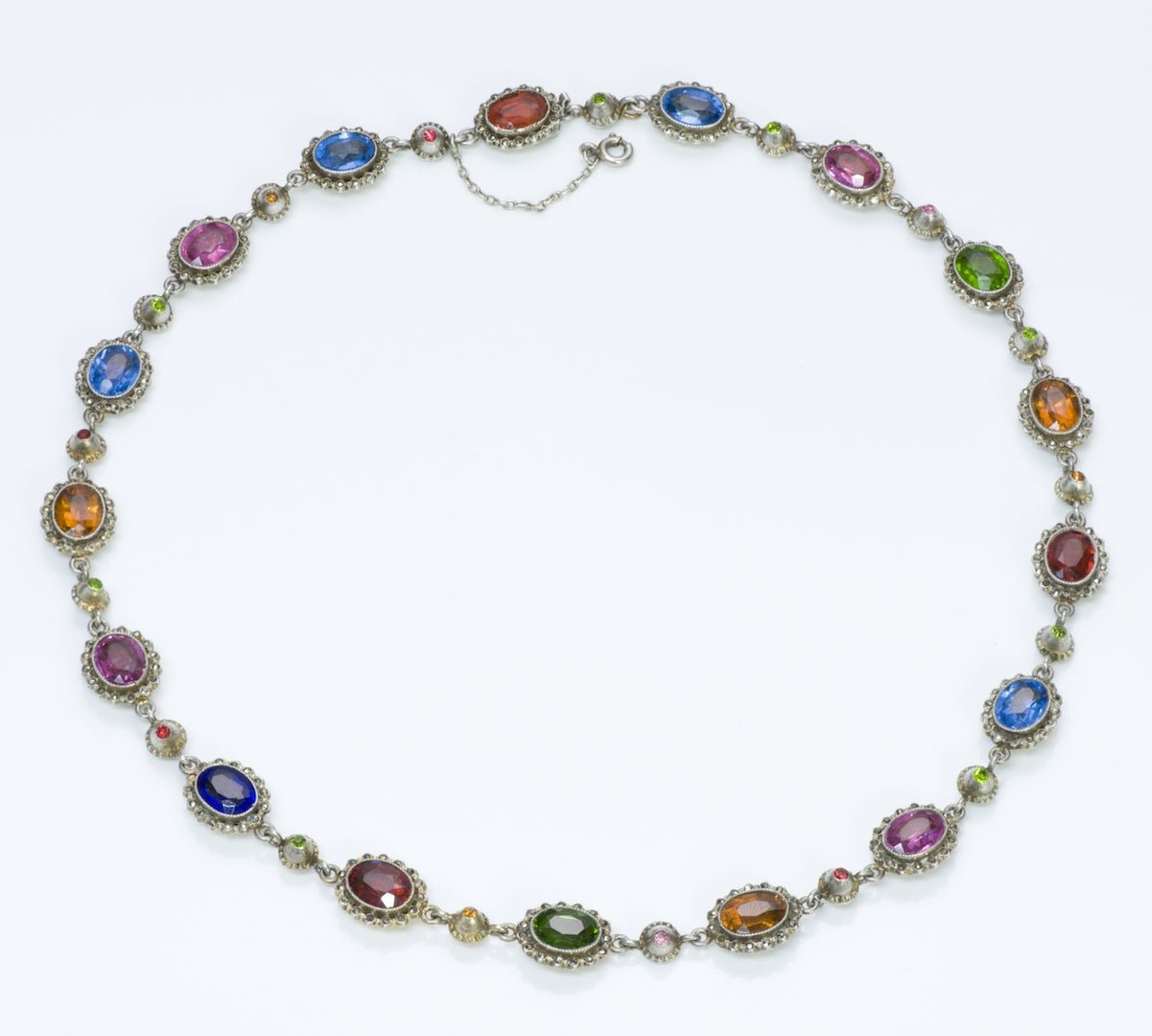 Silver Marcasite Crystal Necklace