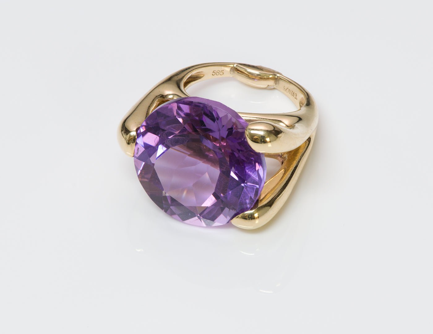 Sonia Bitton Yellow Gold Amethyst Ring