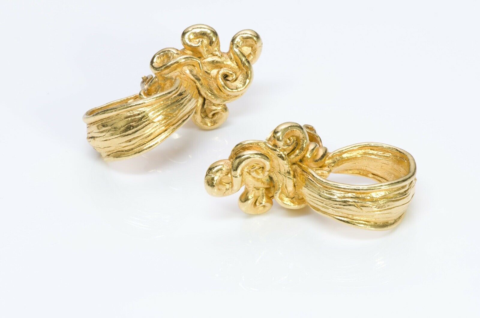 Sonia Rykiel Paris Gold Plated Twist Hoop Earrings