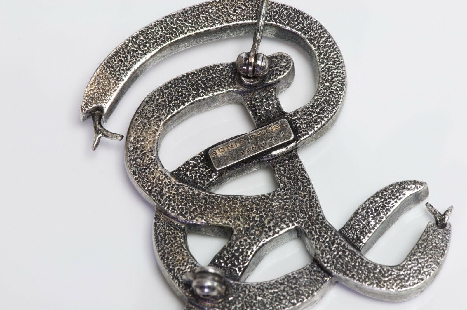 Sonia Rykiel Paris Multicolor Crystal Snake Logo Brooch