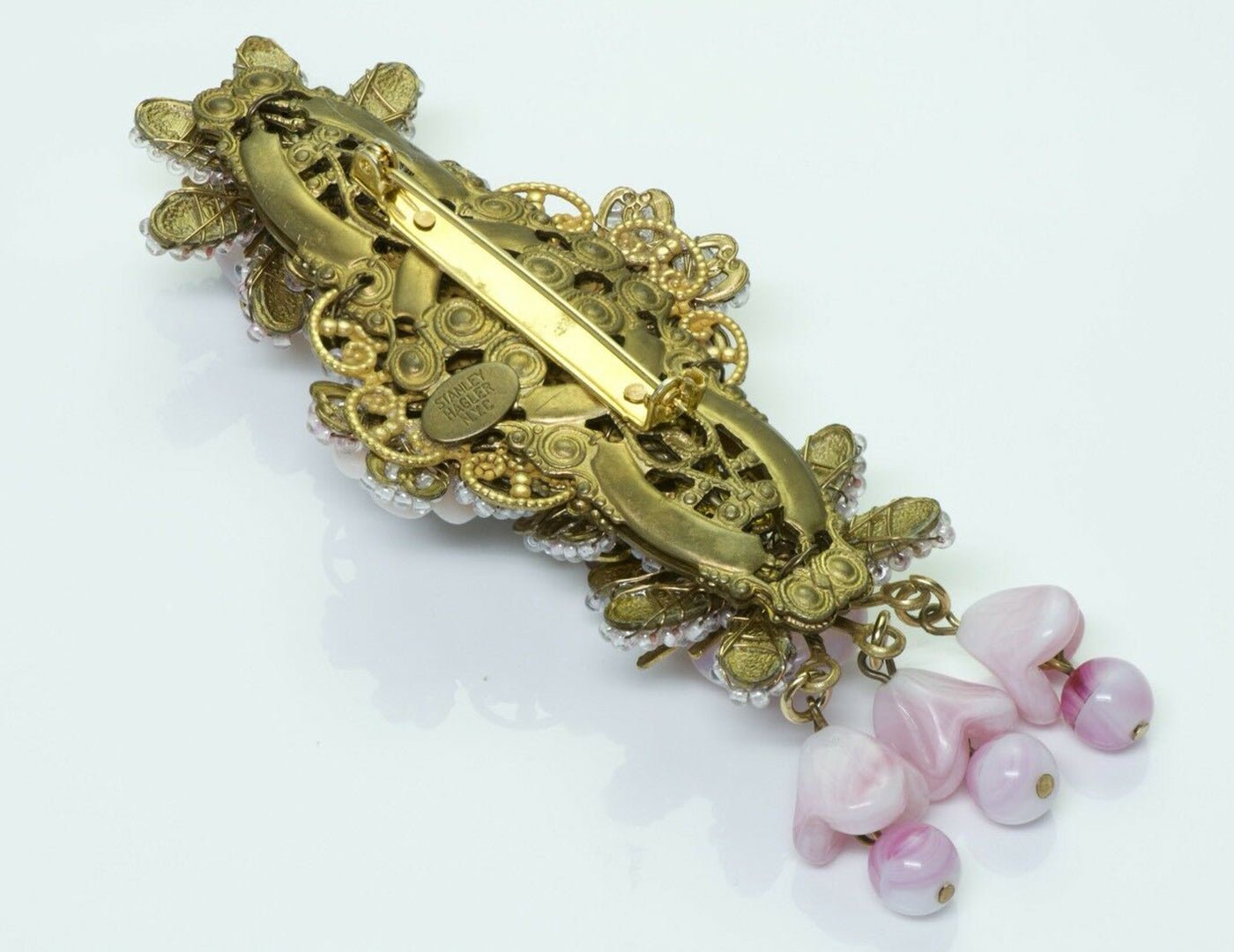 Stanley Hagler Beaded Crystal Brooch