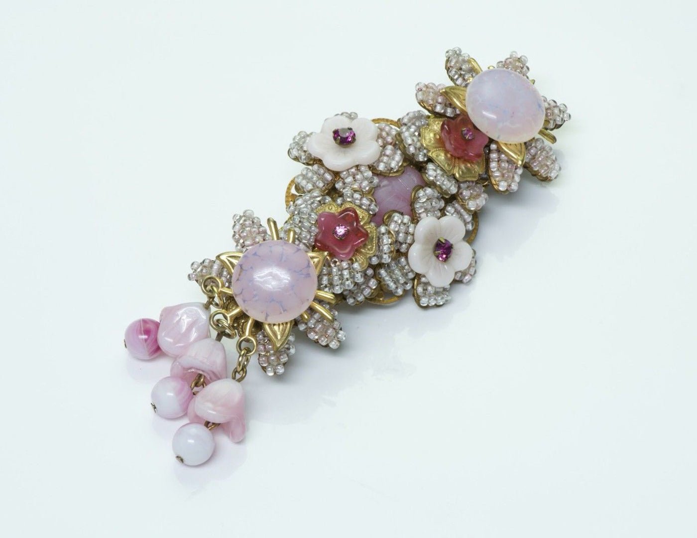 Stanley Hagler Beaded Crystal Brooch
