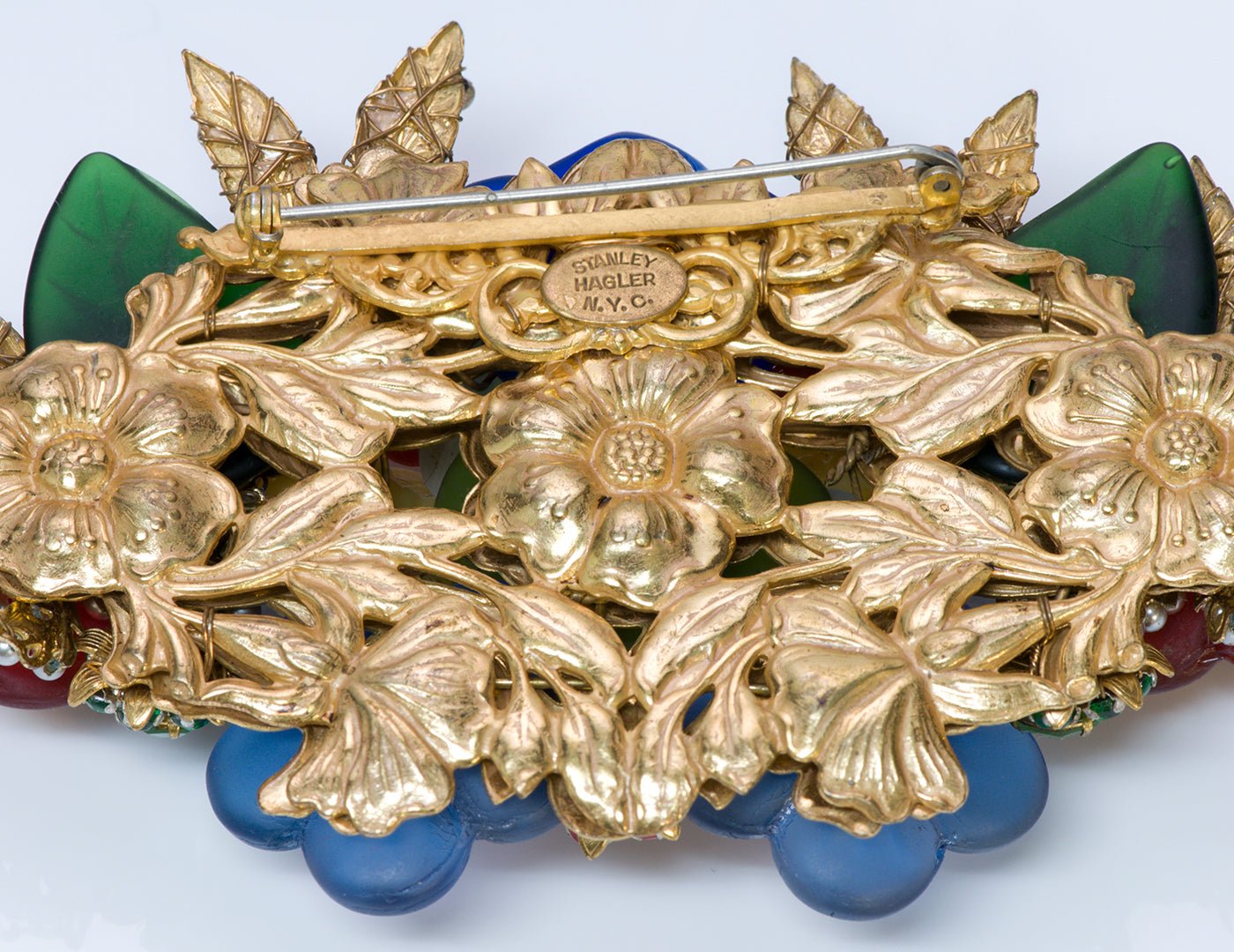Stanley Hagler NYC Glass Flower Brooch