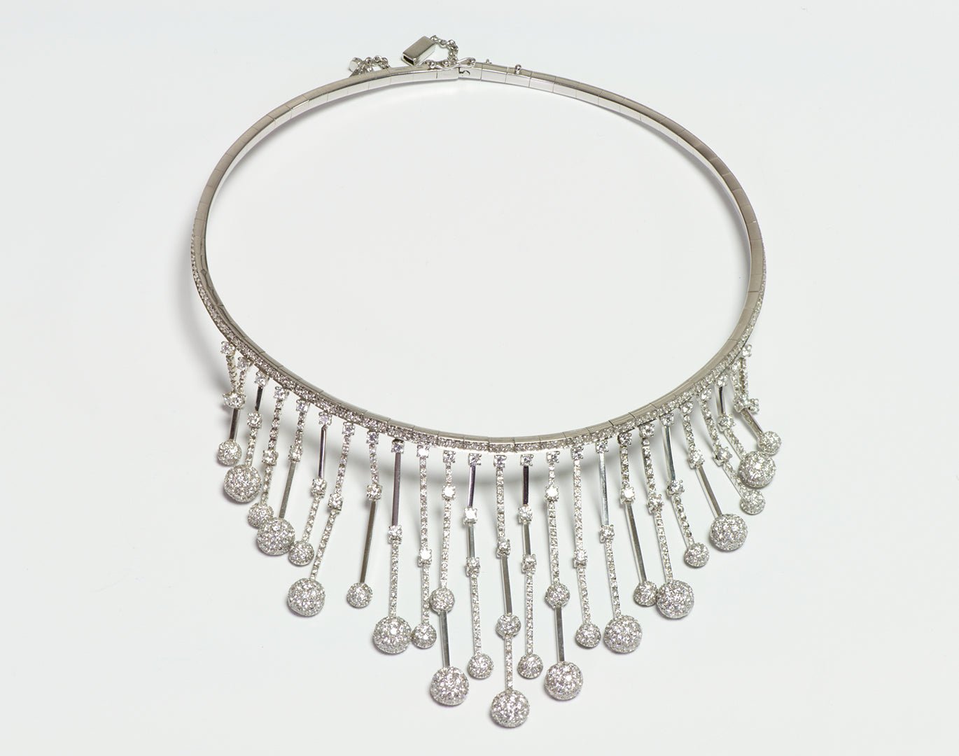 Stefan Hafner Gold Diamond Ball Drop Necklace Choker