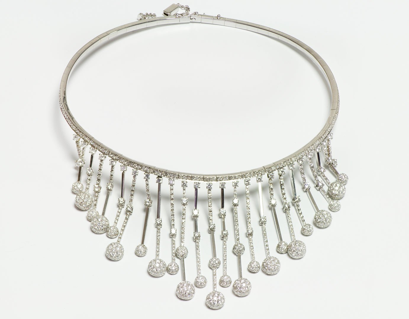 Stefan Hafner Gold Diamond Ball Drop Necklace Choker