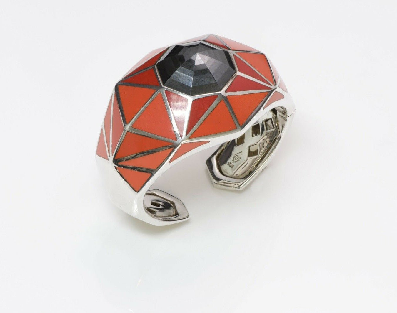 Stephen Webster Dome Sterling Hematite Enamel Cuff Bracelet