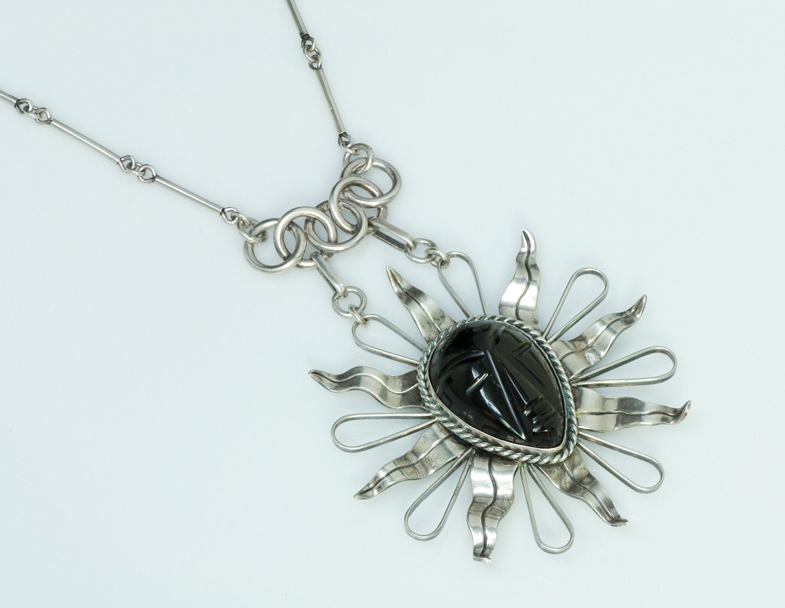 Sterling Silver Sunburst Agate Necklace