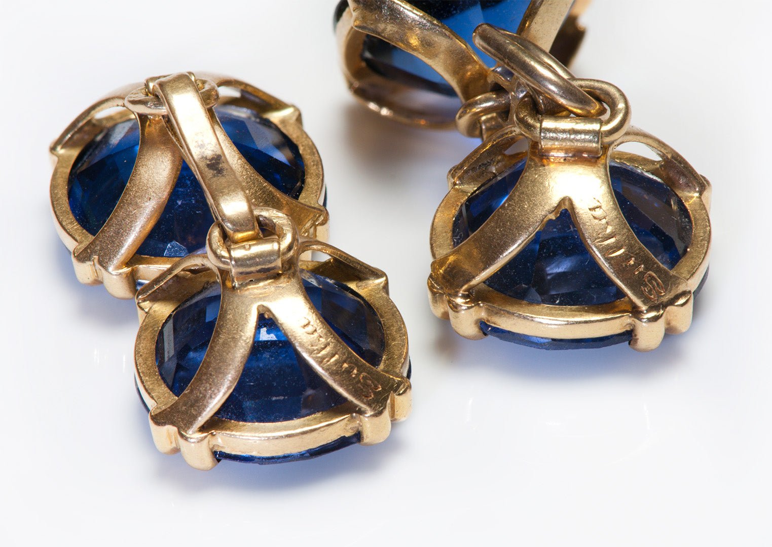 Sulka 18K Gold Imitation Sapphire Cufflinks