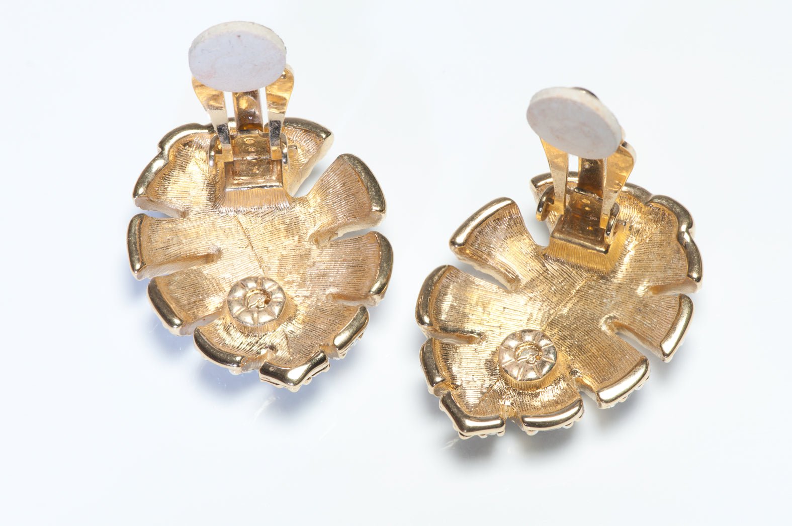 Swarovski Gold Plated Ombre Green Crystal Leaf Earrings